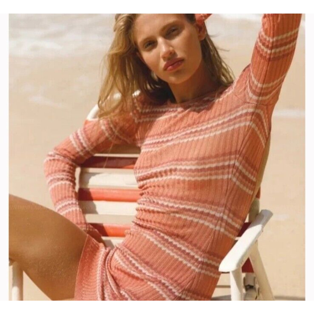 NEW L SPACE Revolve Waloma Mini Tunic Dress Swimsuit Cover Up Shimmer Large $165 - Picture 4 of 10